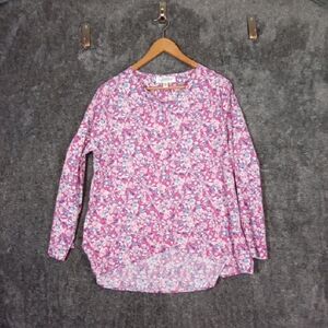 Coolibar UPF 50 tunic Top  Roll Up Slerves Colorful Vacation Resort Womens